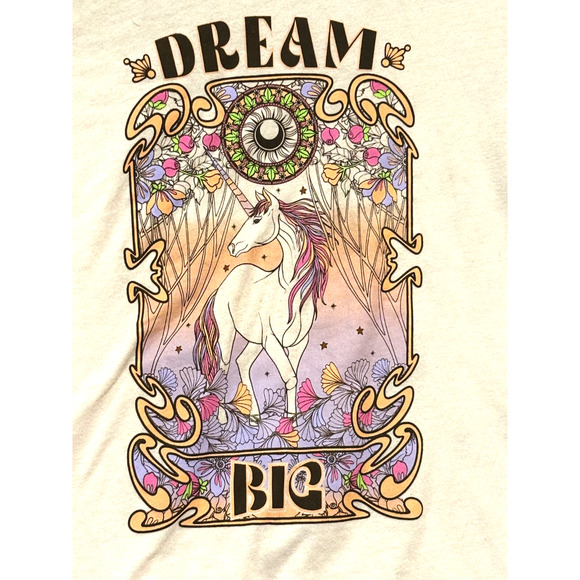 Wonder Nation Unicorn Retro rainbow Dream Big t-shirt Top Size XXL sz 16 - Picture 1 of 7